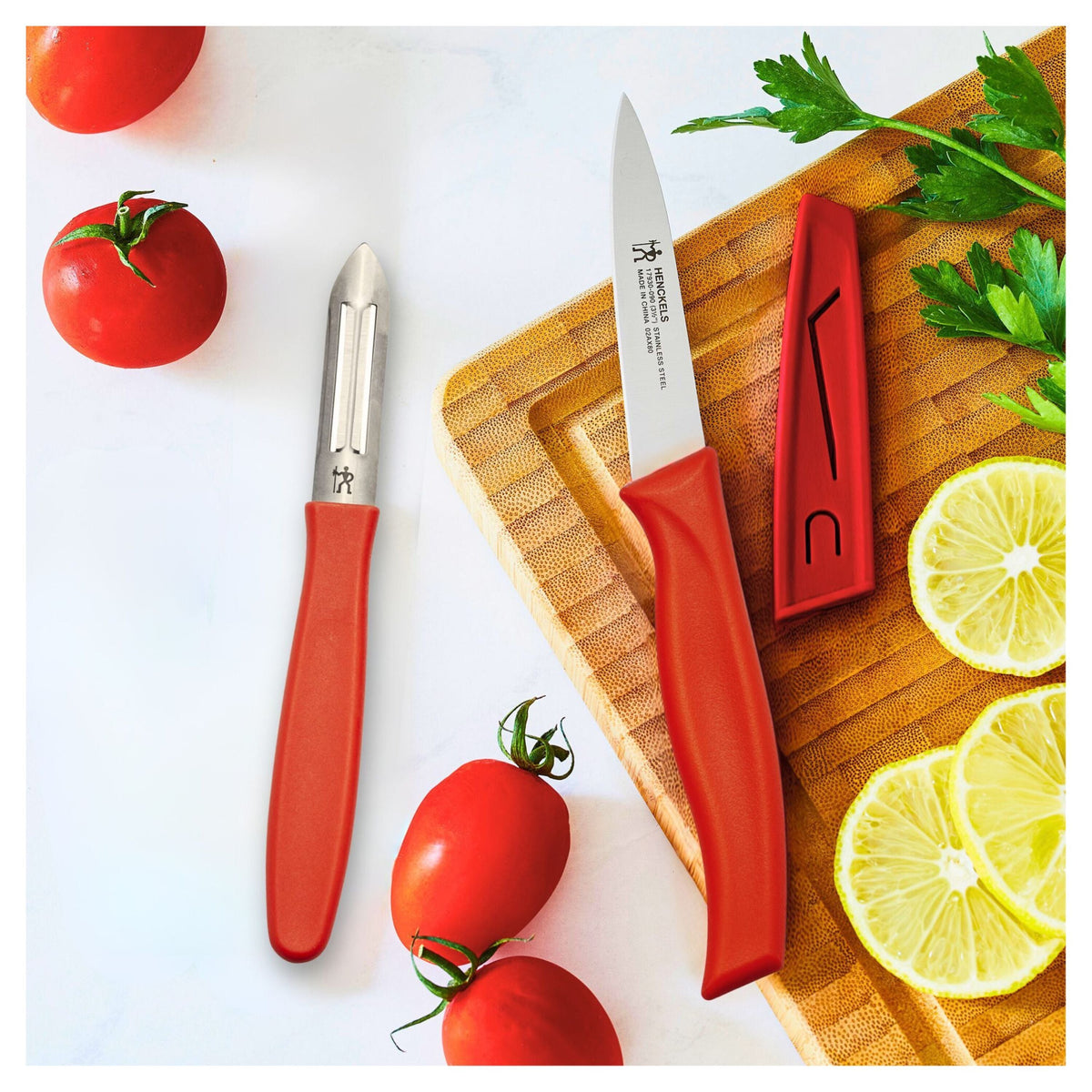 HENCKELS Kitchen Elements 2 Piece, Knife Set, Red-2
