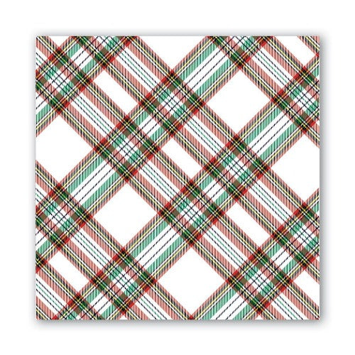 Vintage Plaid Cocktail Napkin, 20pk