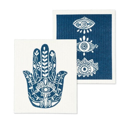 Hamsa Hand Dishcloths. Set of 2