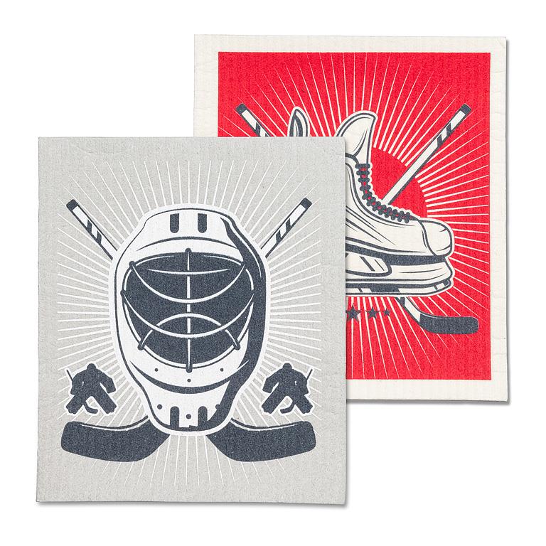 Hockey Icons Dish Cloth. Set of 2