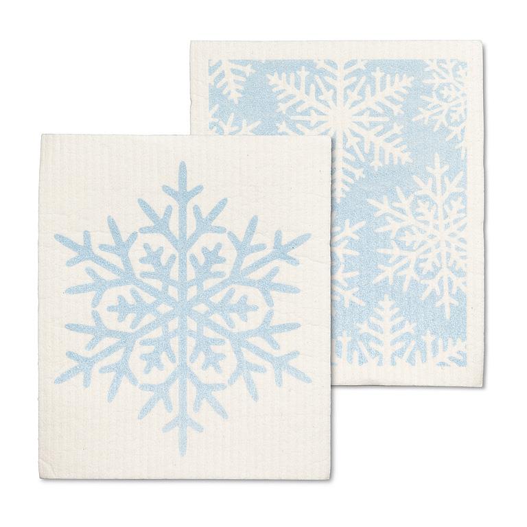 Glitter Snowflake Dishcloth. Set of 2