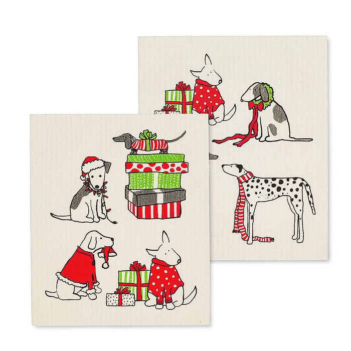 Holiday Dogs Dishcloth, Set of 2