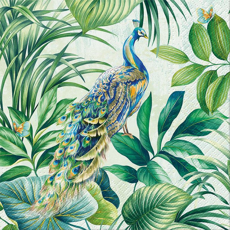 Peacock (L) Napkin, 20 Pack