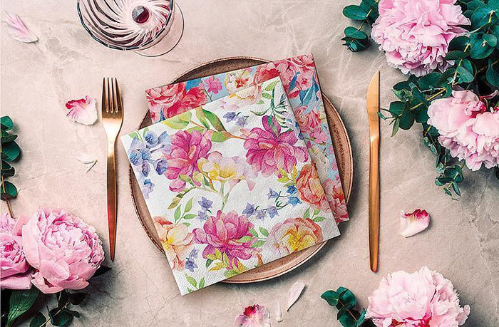 Orchids & Peonies (L) Napkins, 20 Pack