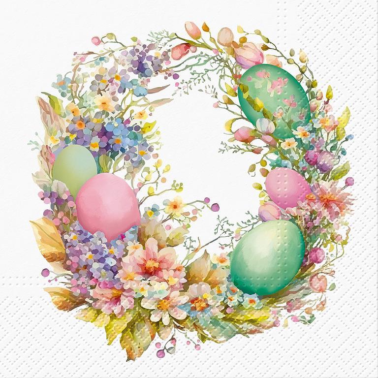 Easter Wreath (L) Napkins, 20 Pack