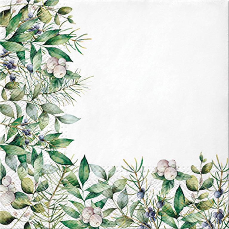Winter Greenery Napkins, Lg. 20 pack