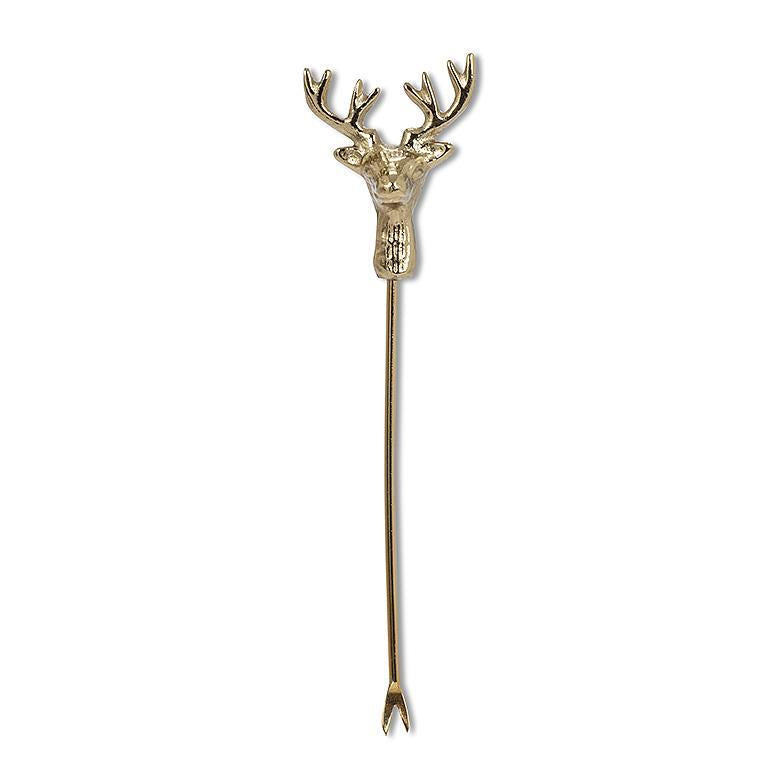 Reindeer Head Cocktail Pick - Gold