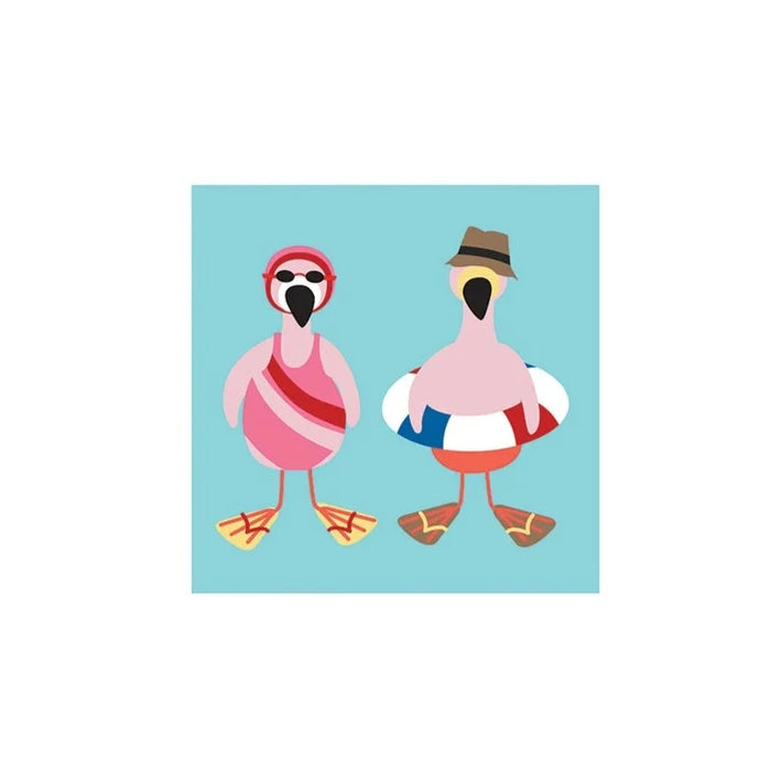 Flamingo Couple Cocktail Napkin,  20pk