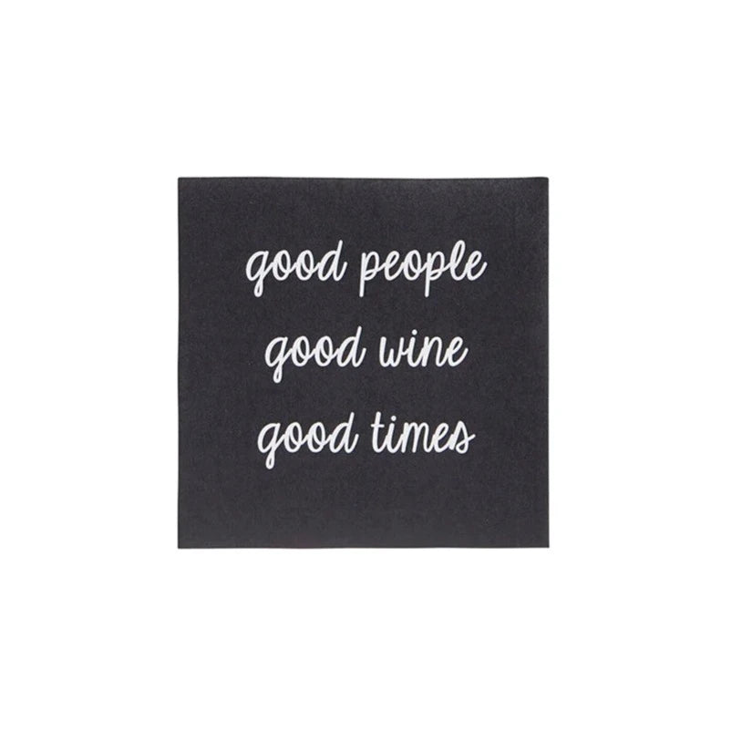 Good People, Wine & Times Sm. Napkin, 20pk