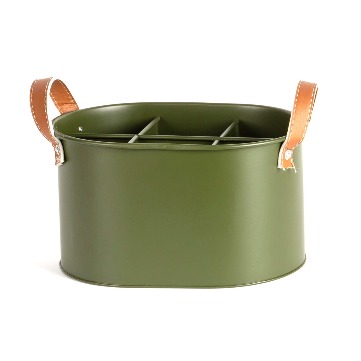 Olive Metal Divided Caddy