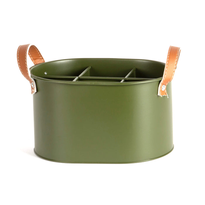 Olive Metal Divided Caddy