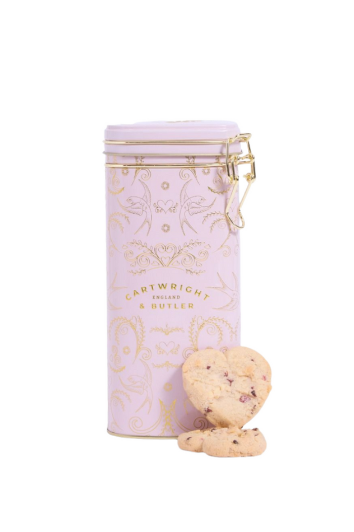 Raspberry & White Chocolate Biscuit Heart Tin
