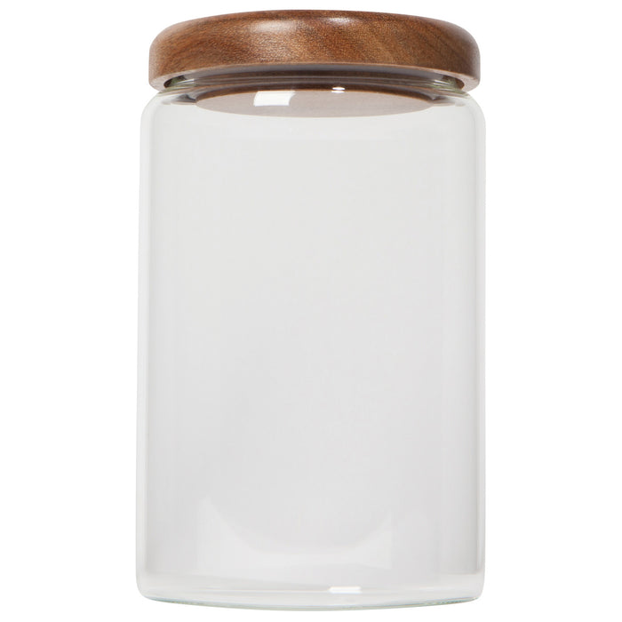 Acacia Wood Glass Jar, 32oz