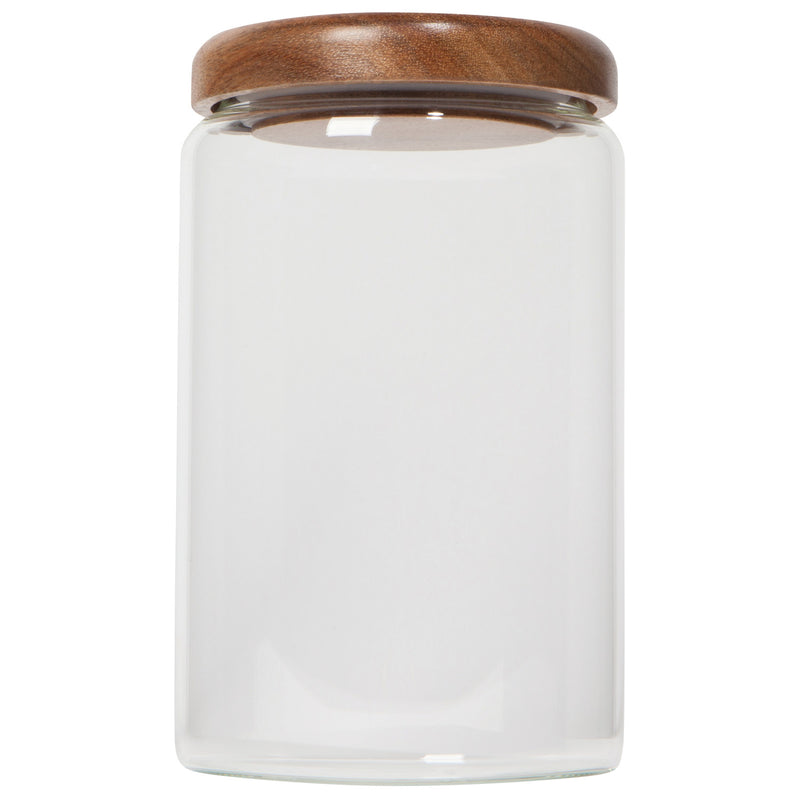 Acacia Wood Glass Jar, 32oz