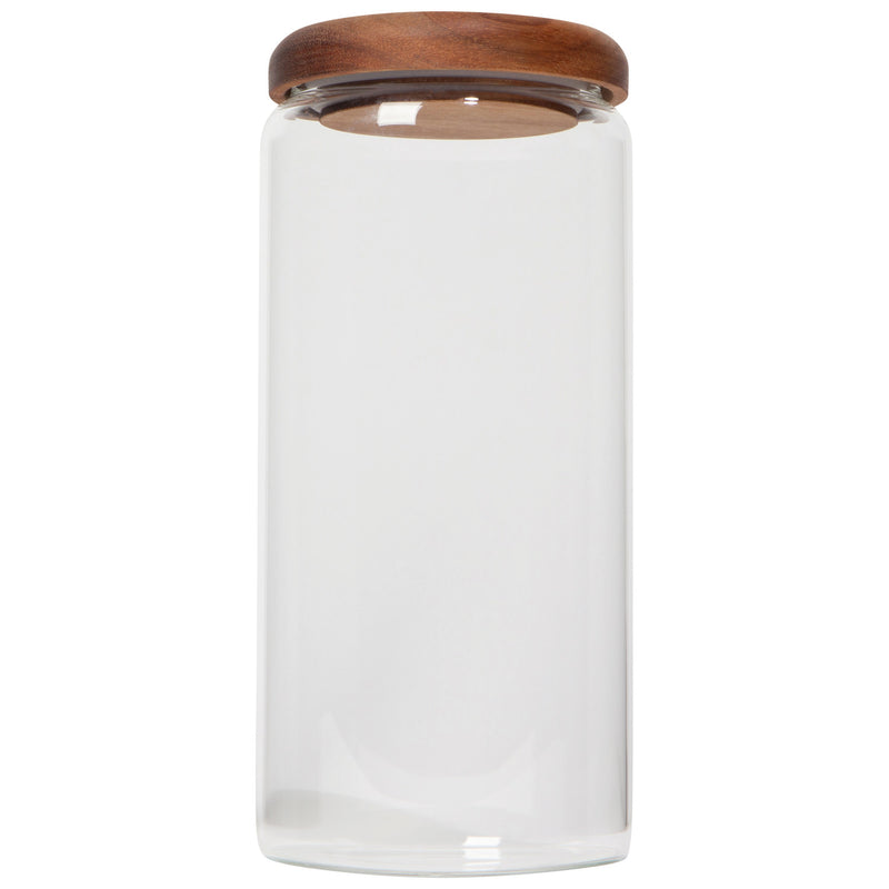 Acacia Wood Glass Jar, 42oz