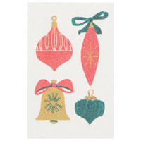 Decorative paper with Christmas ornaments on a white background