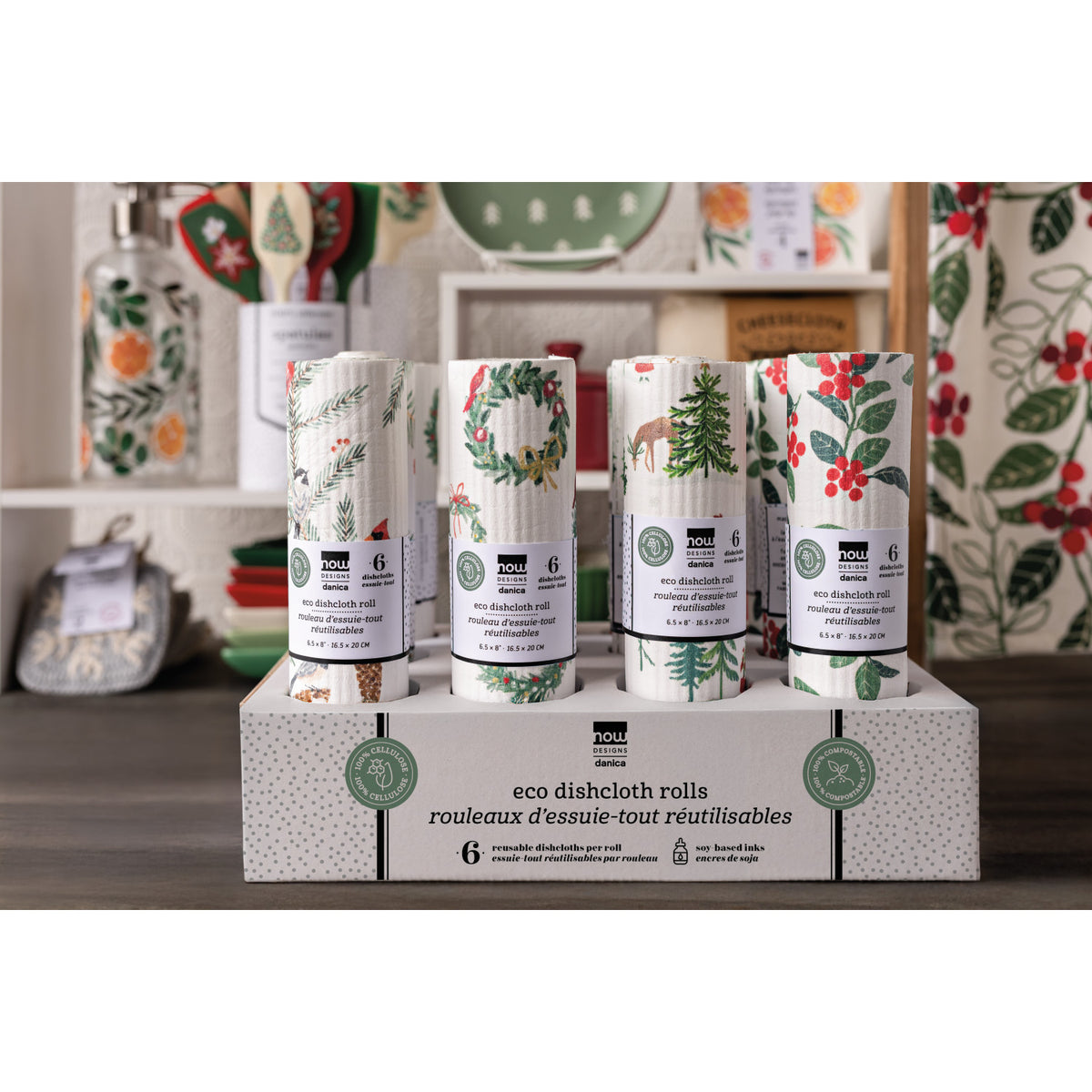 Winter Wonders Christmas Eco Dishcloth Roll OF 6