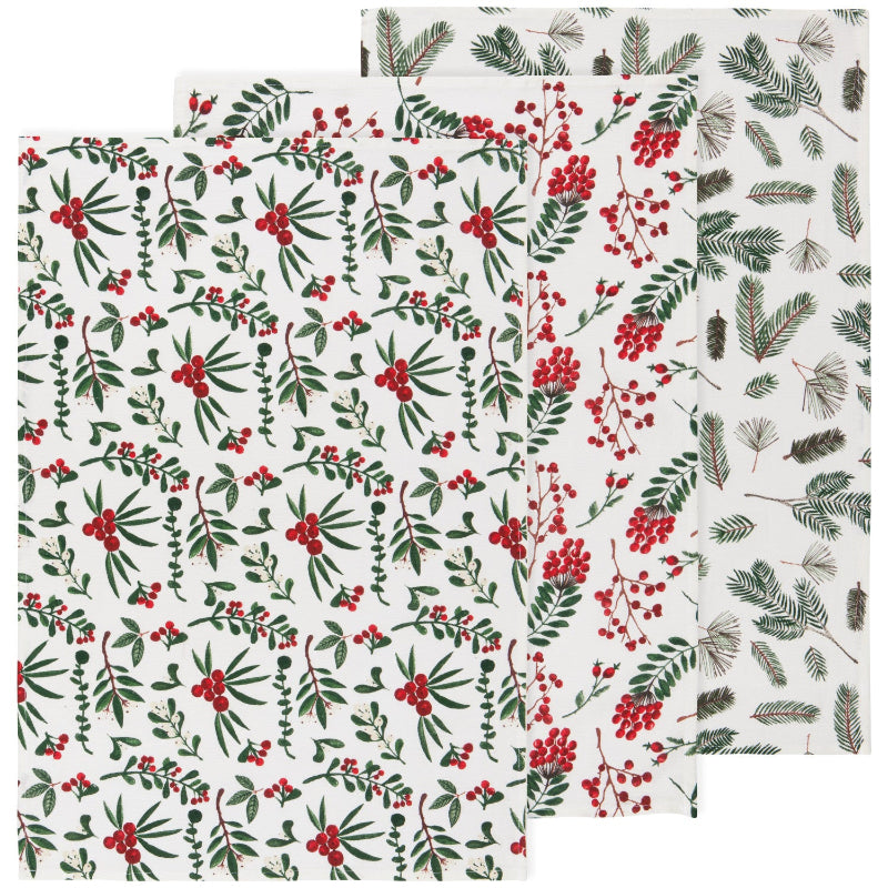 Winterberry Dishtowels, Set of 3