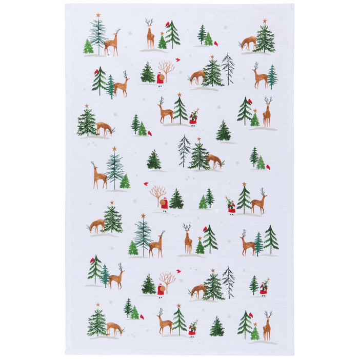 Santa's Reindeer Christmas Dishtowel