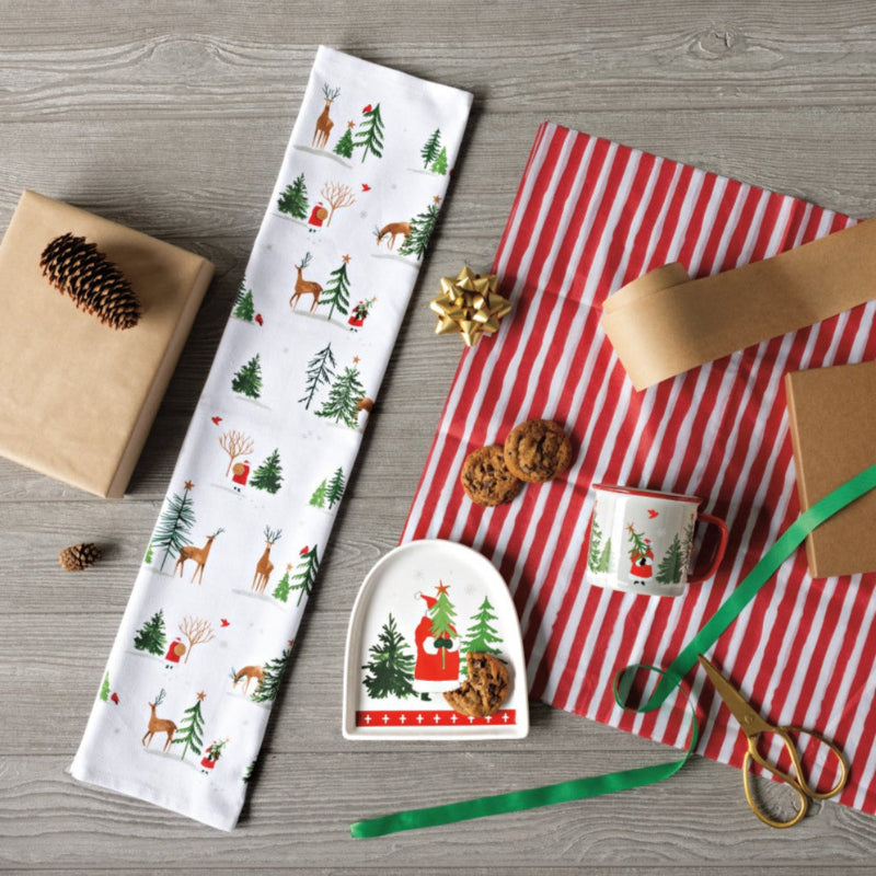 Santa's Reindeer Christmas Dishtowel