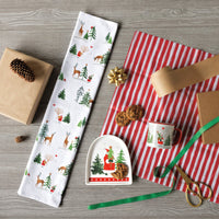 Santa's Reindeer Christmas Dishtowel