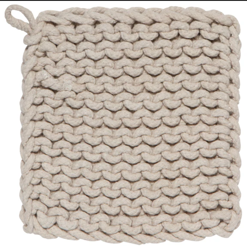 Knit Dove Grey Pot Holder