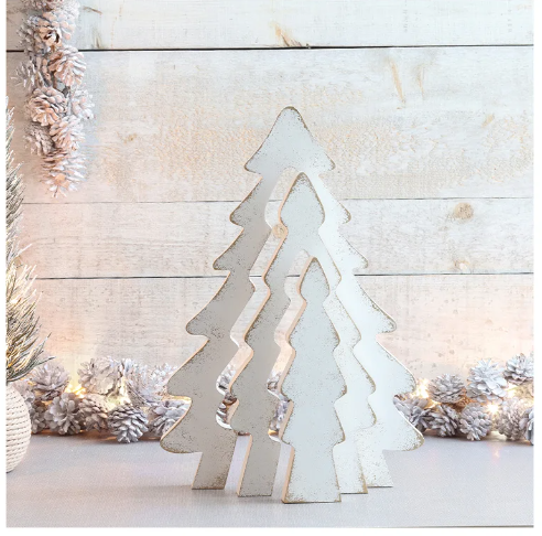 Golden Decorative Standing Tree Trio