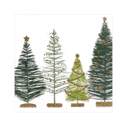 Trimmed Christmas Tree Luncheon Napkin