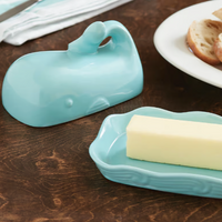 CERAMIC WHALE BUTTER DISH