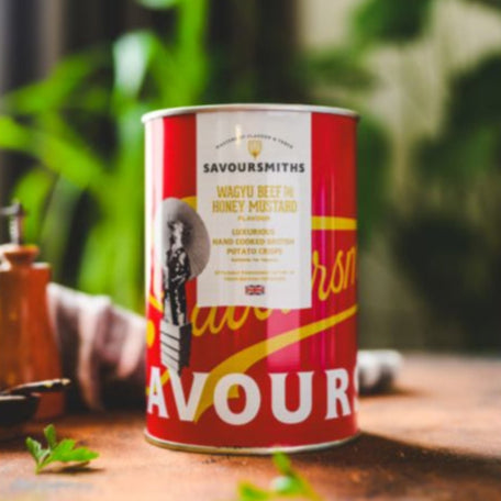 Wagyu Beef & Honey Mustard Potato crisps-VEGAN, 100g Tins
