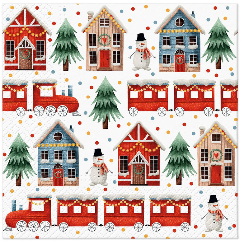 Cozy Christmas Town  Napkins. 20 Pack