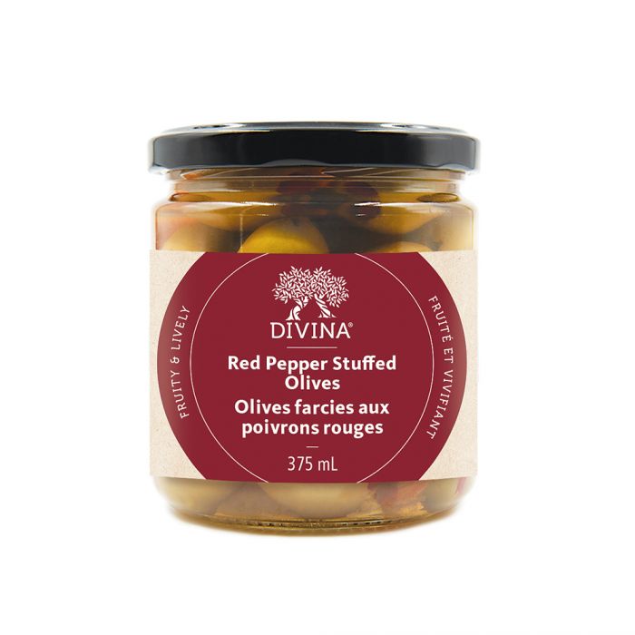Sweet Red Pepper Stuffed Olives, 365g
