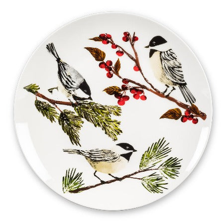 Chickadee on Branch Plate, 8"D