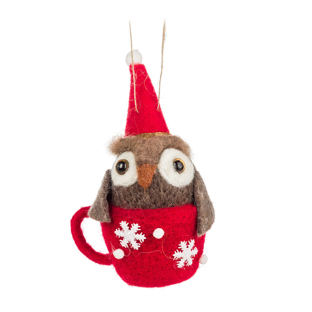 Holiday Owl in Mug Ornament