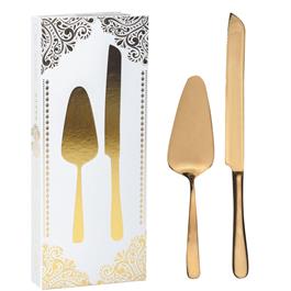 Gold Finished Cake Server Set