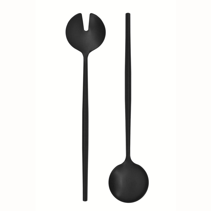 Matte Black Salad Servers, Set of 2