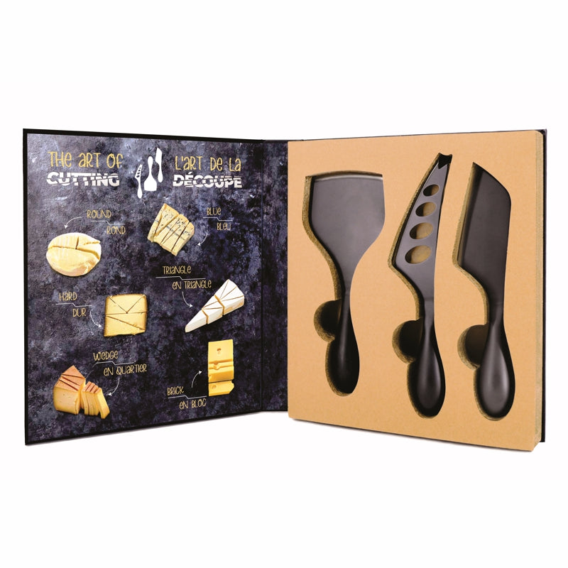 Matte Black Cheese Knife Set, 3 Pc