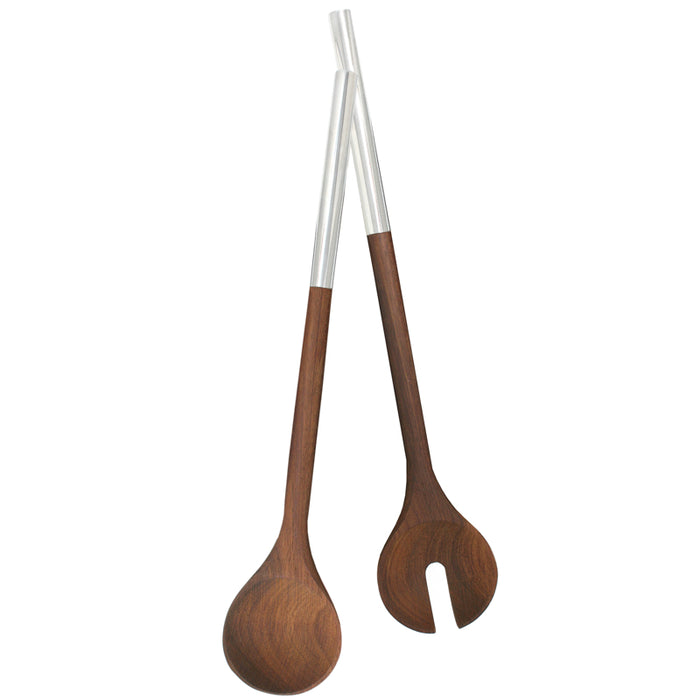 Dark Acacia Salad Server Set