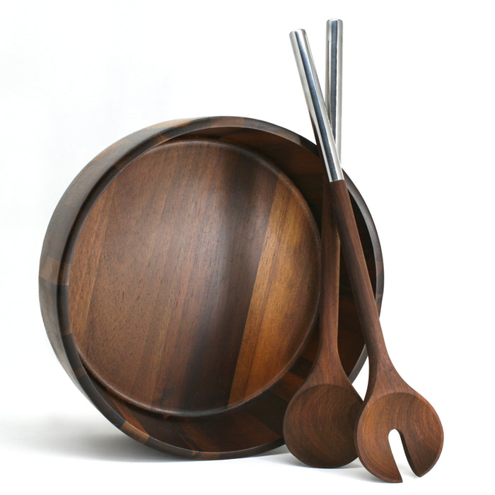 Dark Acacia Salad Server Set