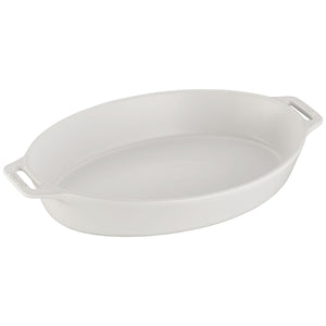 Oval Dish, 37cm Matte White