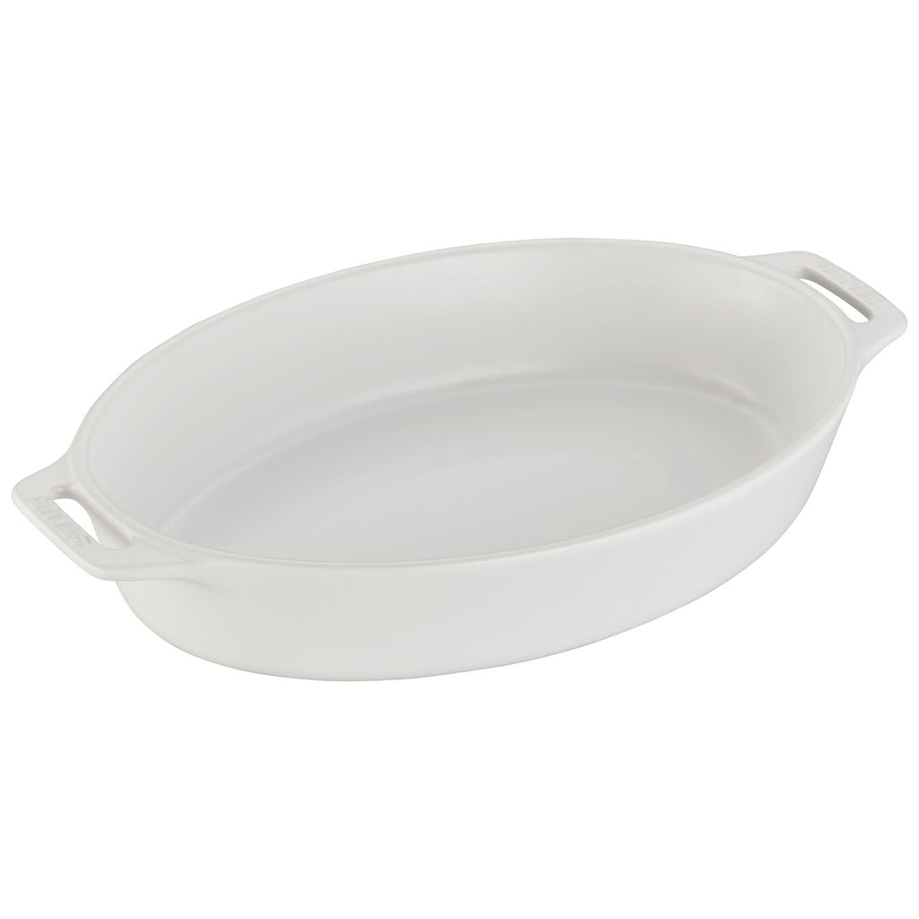 Oval Dish, 29cm Matte White