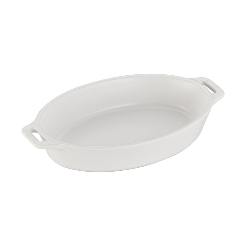 Oval Dish, 23cm Matte White