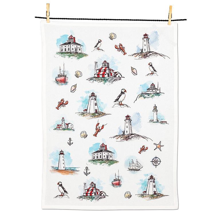 Lighthouse & Costal Tea Towel