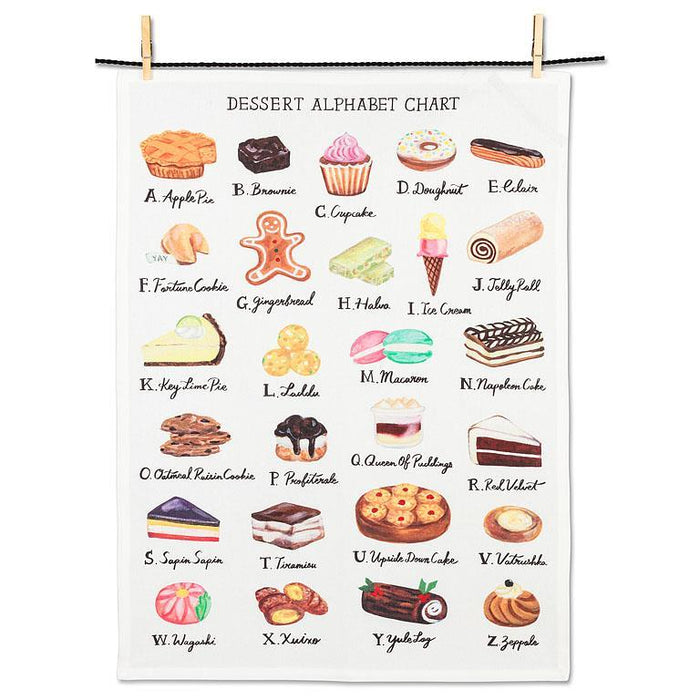 Desserts Alphabet Tea Towel