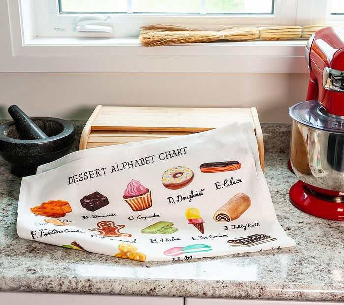 Desserts Alphabet Tea Towel