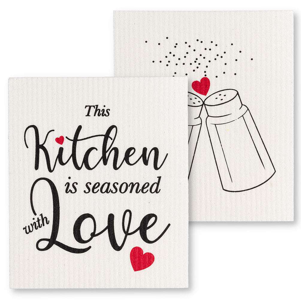 Seasoned Kitchen Dishcloths. Set of 2