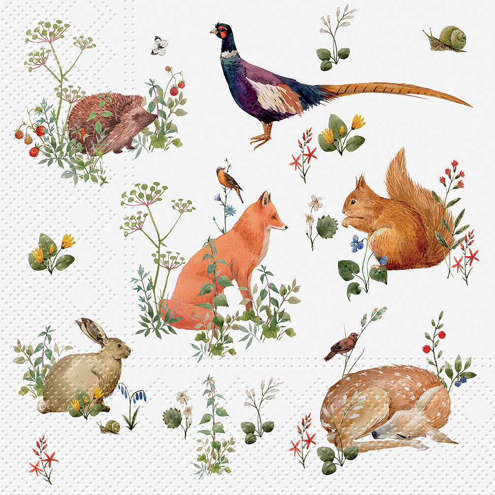 Napkins, Wild Forest Animals, 20 pk.