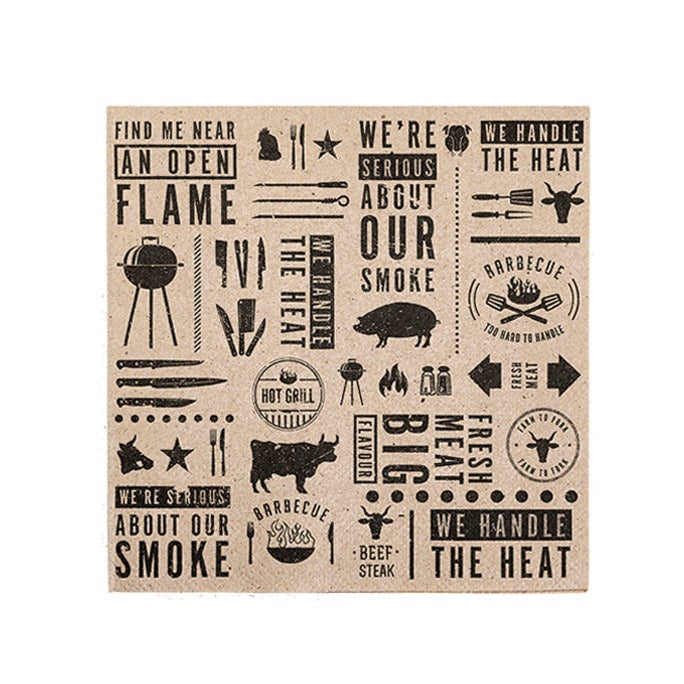 Black BBQ Napkins, 20pk