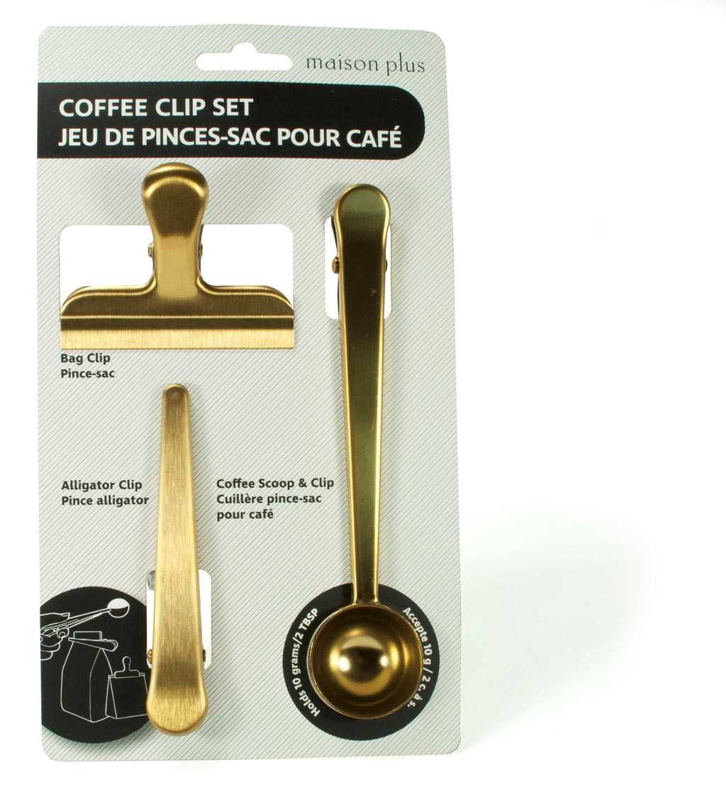 Gold Coffee Clip Set, 3/set