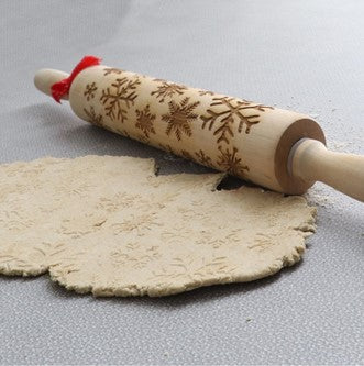 Snowflake Holiday Cookie Rolling Pin